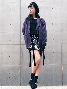 「コラボレーション」｜「アイテム（ハンチング/ベレー帽）」を使った、sugiyama.sさん（レディース・157cm）の秋コーディネート