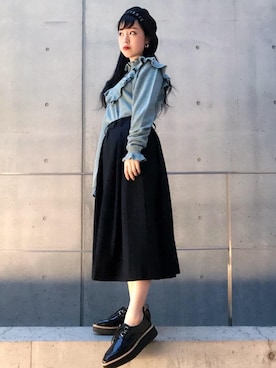 「キュロット」｜「アイテム（ハンチング/ベレー帽）」を使った、sugiyama.sさん（レディース・157cm）の秋コーディネート