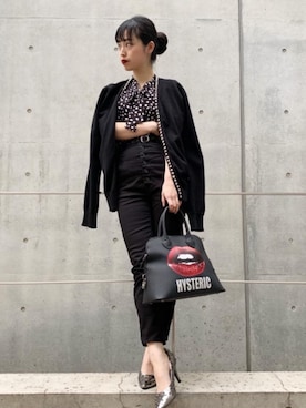 「HYSTERIC GLAMOUR（ヒステリックグラマー）のLEO DOTS総柄 ボウタイブラウス（シャツ/ブラウス）」を使った、sugiyama.sさん（レディース・157cm）の冬コーディネート