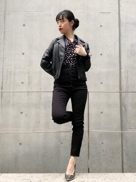 「HYSTERIC GLAMOUR（ヒステリックグラマー）のLEO DOTS総柄 ボウタイブラウス（シャツ/ブラウス）」を使った、sugiyama.sさん（レディース・157cm）の冬コーディネート