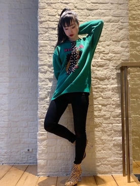 「HYSTERIC GLAMOUR（ヒステリックグラマー）のLEO DOTS総柄 ボウタイブラウス（シャツ/ブラウス）」を使った、sugiyama.sさん（レディース・157cm）の春コーディネート