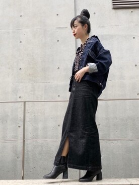 「HYSTERIC GLAMOUR（ヒステリックグラマー）のLEO DOTS総柄 ボウタイブラウス（シャツ/ブラウス）」を使った、sugiyama.sさん（レディース・157cm）の春コーディネート