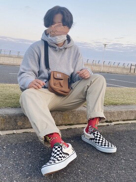 「VANS（バンズ）のアイテム（レッグウェア）」を使った、山口さん（メンズ・164cm）の秋コーディネート