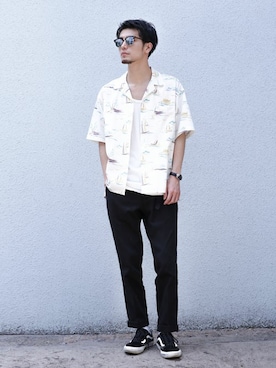 「HAMILTON（ハミルトン）のアイテム（腕時計）」を使った、nano・universe men's STAFFさん（メンズ・178cm）の夏コーディネート