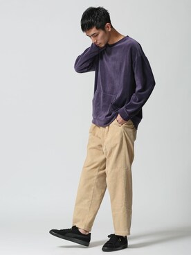 「Lee（リー）のアイテム（チノパンツ）」を使った、nano・universe men's STAFFさん（メンズ・178cm）の秋コーディネート