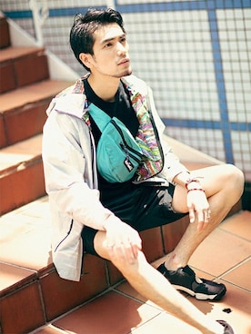 「NANO universe（ナノユニバース）のアイテム（アクセサリー）」を使った、nano・universe men's STAFFさん（メンズ・178cm）の夏コーディネート