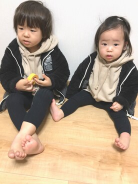 「きょうだいコーデ」｜「アイテム（ジャケット/アウター）」を使った、しんしんさん（キッズ・100cm）の冬コーディネート