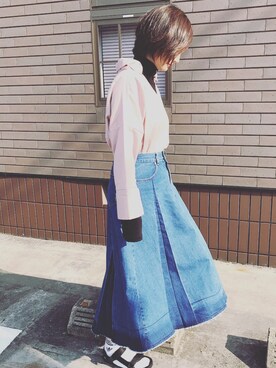 「haco!（ハコ）のpolka polka スポーツサンダル（サンダル）」を使った、しんしんさん（レディース・162cm）の春コーディネート