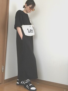 「haco!（ハコ）のpolka polka スポーツサンダル（サンダル）」を使った、しんしんさん（レディース・162cm）の夏コーディネート