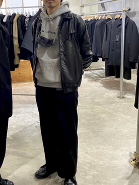 「Hender Scheme（エンダースキーマ）のアイテム（ブーツ）」を使った、hissaaaaさん（メンズ・170cm）の冬コーディネート