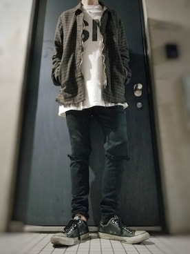 「UNDERCOVER（アンダーカバー）のアイテム（ブルゾン）」を使った、躾さん（メンズ・178cm）の春コーディネート