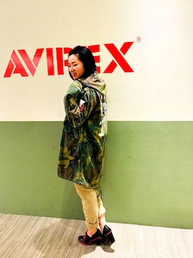 「ロングジャケット」｜「アイテム（ミリタリージャケット）」を使った、misiaさん（レディース・165cm）の冬コーディネート