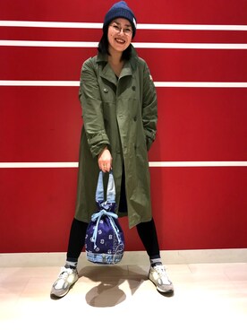 「AVIREX（アヴィレックス）のアイテム（トレンチコート）」を使った、misiaさん（レディース・165cm）の冬コーディネート