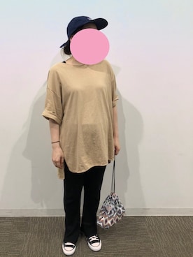 「patagonia（パタゴニア）のP-6 ラベル トラッド キャップ（キャップ、ブルー系）」を使った、❤︎Ryo-ki❤︎さん（レディース）の春コーディネート