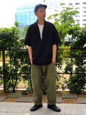 「COMMON PROJECTS（コモンプロジェクト）のアイテム（スニーカー）」を使った、平井聡吾さん（メンズ・177cm）の春コーディネート