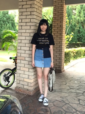 「MONKI」｜Eva Chiamさん（レディース・166cm）の夏コーディネート