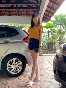 「blue」｜「アイテム（財布/小物）」を使った、Eva Chiamさん（レディース・166cm）の夏コーディネート