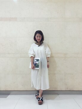 「アイテム（シャツワンピース）」を使った、裸跑甜心さん（レディース・153cm・20代）の夏コーディネート