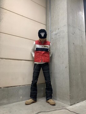 「でにむ」｜「アイテム（ニットキャップ/ビーニー）」を使った、taichiさん（メンズ・174cm）の冬コーディネート
