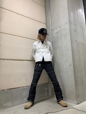 「アイテム（デニムジャケット）」を使った、taichiさん（メンズ・174cm）の冬コーディネート