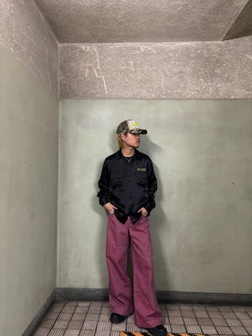 「HYSTERIC GLAMOUR（ヒステリックグラマー）のBLACK PANTHER刺繍 スーベニアシャツ（シャツ/ブラウス、ブラック系）」を使った、taichiさん（メンズ・174cm）の春コーディネート