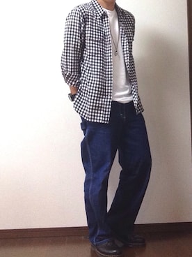 「POINTER（ポインター ）のアイテム（パンツ）」を使った、もつさん（メンズ・170cm）の春コーディネート