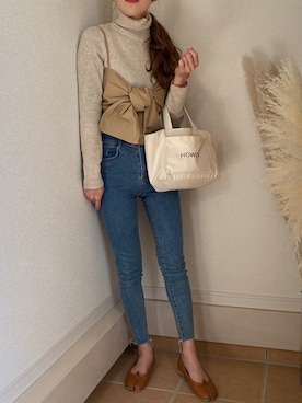 「ロングヘア」｜「アイテム（その他トップス）」を使った、sanaさん（レディース・156cm）の春コーディネート