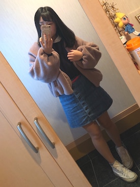 「アイテム（ブルゾン）」を使った、なのさん（レディース・162cm・10代）の冬コーディネート