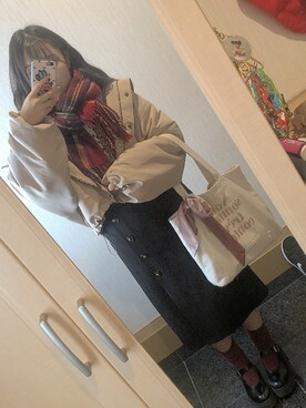 「クリスマス」｜「アイテム（マウンテンパーカー）」を使った、なのさん（レディース・162cm）の冬コーディネート