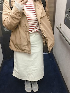 「Te chichi（テチチ）のアイテム（マウンテンパーカー）」を使った、ちびずむさん（レディース・148cm）の春コーディネート