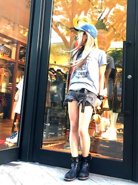 「AVIREX（アヴィレックス）のアイテム（ブーツ）」を使った、minagawaさん（レディース・150cm）の春コーディネート