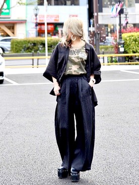 「AVIREX（アヴィレックス）のエンブロイダリー ティーシャツ 刺繍/ EMBROIDERED T-SHIRT（Tシャツ/カットソー）」を使った、minagawaさん（レディース・150cm）の春コーディネート