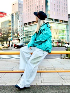 「AVIREX（アヴィレックス）の【直営店限定】エアフォース ベースキャップ/AIR FORCE BACES CAP（キャップ）」を使った、minagawaさん（レディース・152cm）の冬コーディネート