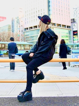 「AVIREX（アヴィレックス）の【直営店限定】エアフォース ベースキャップ/AIR FORCE BACES CAP（キャップ）」を使った、minagawaさん（レディース・152cm）の春コーディネート