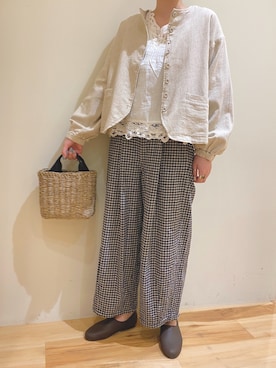 「Samansa Mos2 blue」｜「アイテム（スリッポン）」を使った、chiharuさん（レディース・165cm）の春コーディネート