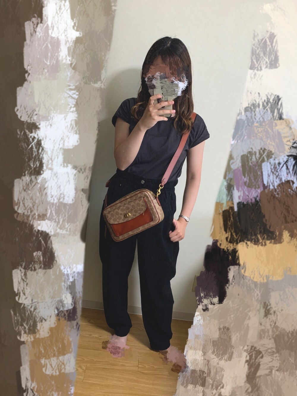 「夏コーデ、ラクチンコーデ、ootd、outfit」｜「AMERICAN HOLICのアイテム（Tシャツ/カットソー、グレー系）」を使った、meさん（レディース・162cm）の夏コーディネートの1枚目の写真