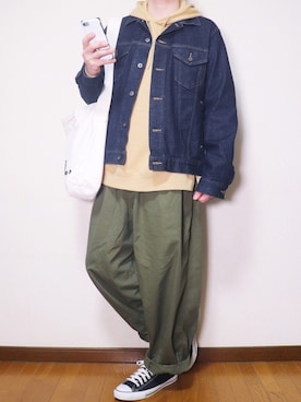 デニムジャケットを使った サーカスパンツ のメンズ人気ファッションコーディネート Wear