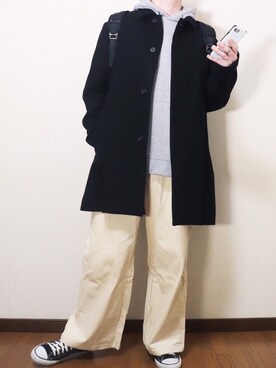 髪型 元の無印 ステンカラーコート メンズ