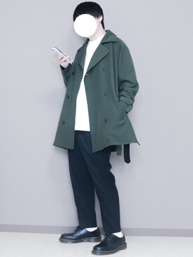 ピーコートを使った 白tシャツ のメンズ人気ファッションコーディネート Wear