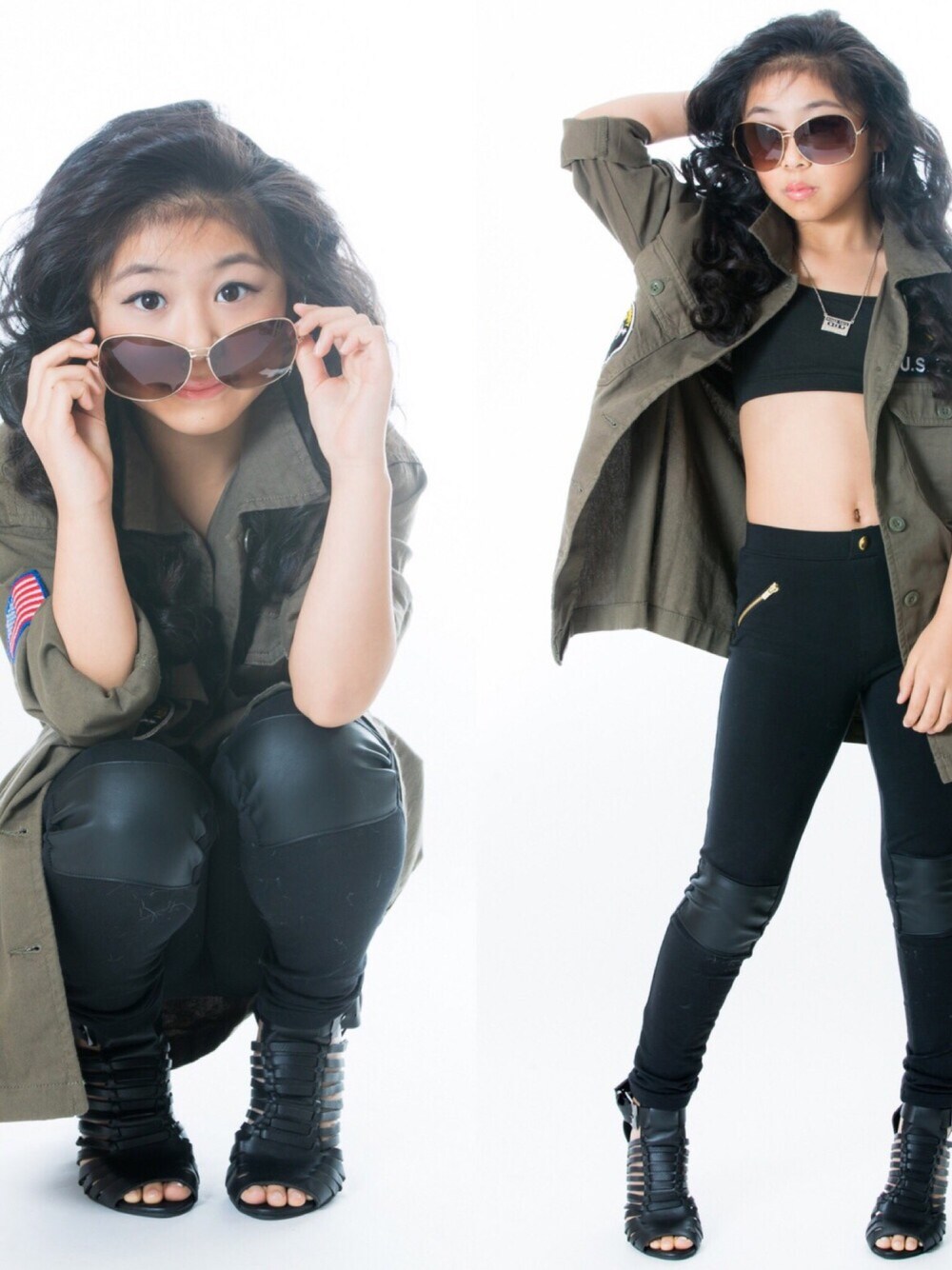 「kids、kidsfashion、KIDSｺｰﾃﾞ、kidsmodel、キッズファッション、キッズコーデ、WEGO、H&M、H&Mキッズ」｜「FOREVER 21のアイテム（サンダル、ブラック系）」を使った、林 未羽さん（キッズ・130cm）の冬コーディネートの1枚目の写真