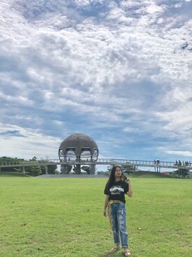 「sanuk（サヌーク）のアイテム」を使った、精靈班班さん（レディース・153cm）の夏コーディネート