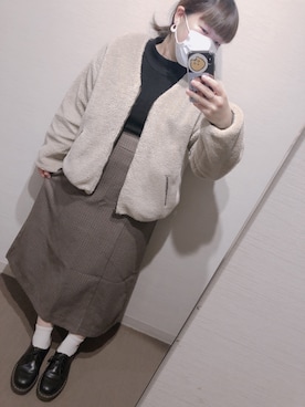 「ドクターマーチン3ホール」｜「アイテム（その他アウター）」を使った、づめちゃんさん（レディース・158cm）の冬コーディネート