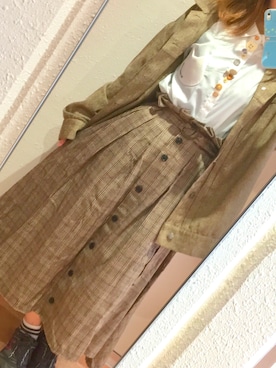 「猫」｜「アイテム（その他アウター）」を使った、きなこ。さん（レディース・156cm）の秋コーディネート