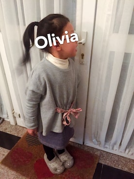 「BOBSON（ボブソン）のアイテム（スカート）」を使った、oliviaさん（キッズ・100cm）の冬コーディネート