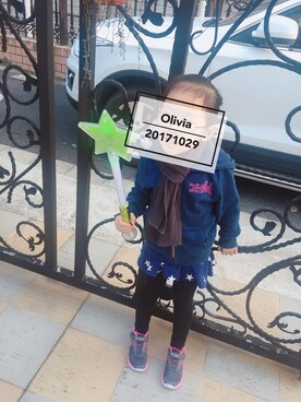 「X-girl（エックスガール）のアイテム」を使った、oliviaさん（キッズ・110cm）の秋コーディネート