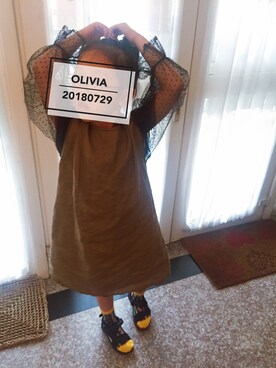 「Teva（テバ）のアイテム（シューズ、ブラック系）」を使った、oliviaさん（キッズ・120cm）の夏コーディネート