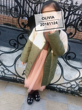 「allolun.（オールオルン）のアイテム（ワンピース/ドレス）」を使った、oliviaさん（キッズ・110cm）の秋コーディネート