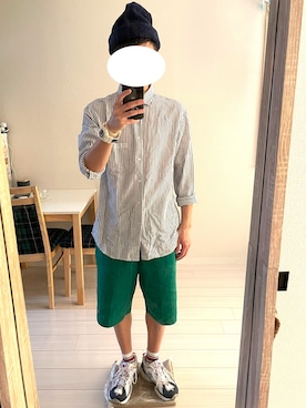 「PLST（プラステ）のアイテム（トップス）」を使った、むねりんさん（メンズ・165cm）の春コーディネート