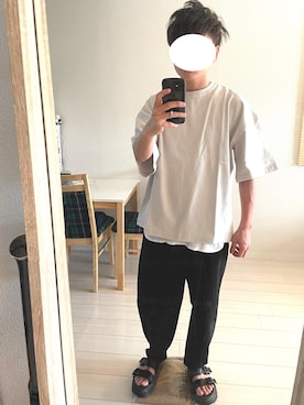 「NO WAY（ノーウェイ）のアイテム（パンツ）」を使った、むねりんさん（メンズ・165cm）の夏コーディネート