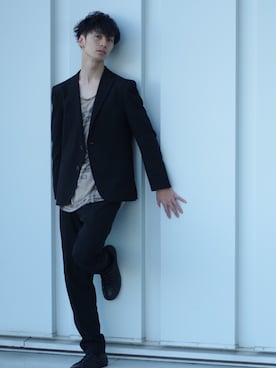 和地 蓮二さん（メンズ・177cm）の春コーディネート